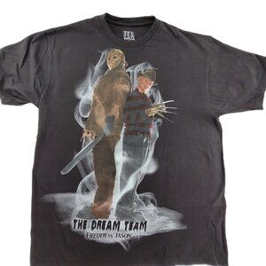 Freddy vs Jason The Dream Team Shirt Mens XL Black Horror Movie Promo FEA Merch